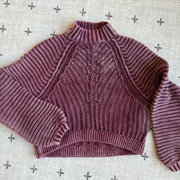 Free People Sweaters - Free People Purple Cable Knit Sweater